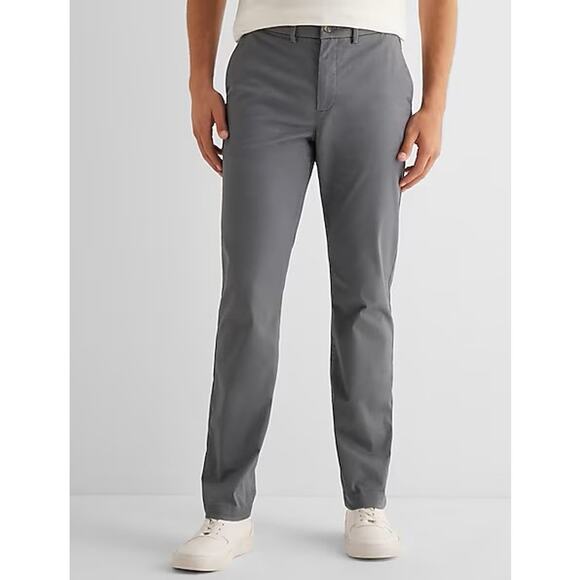 Express Slim Hyper Stretch Chino Pants in Gray Size  32 x 34 - Picture 1 of 8
